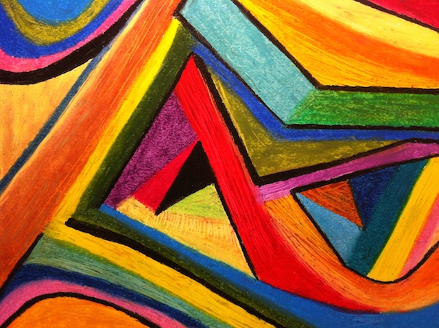 Angular Pull (oil pastel) by Polly Castor